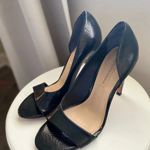 BCBGMAXAZRIA Black Open Toe High Heel Pumps Size 10 | Classic Dress Shoes - Picture 1 of 9